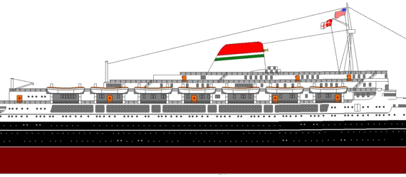 Корабль SS Cristoforo Colombo [Ocean Liner] (1955) - чертежи, габариты, рисунки
